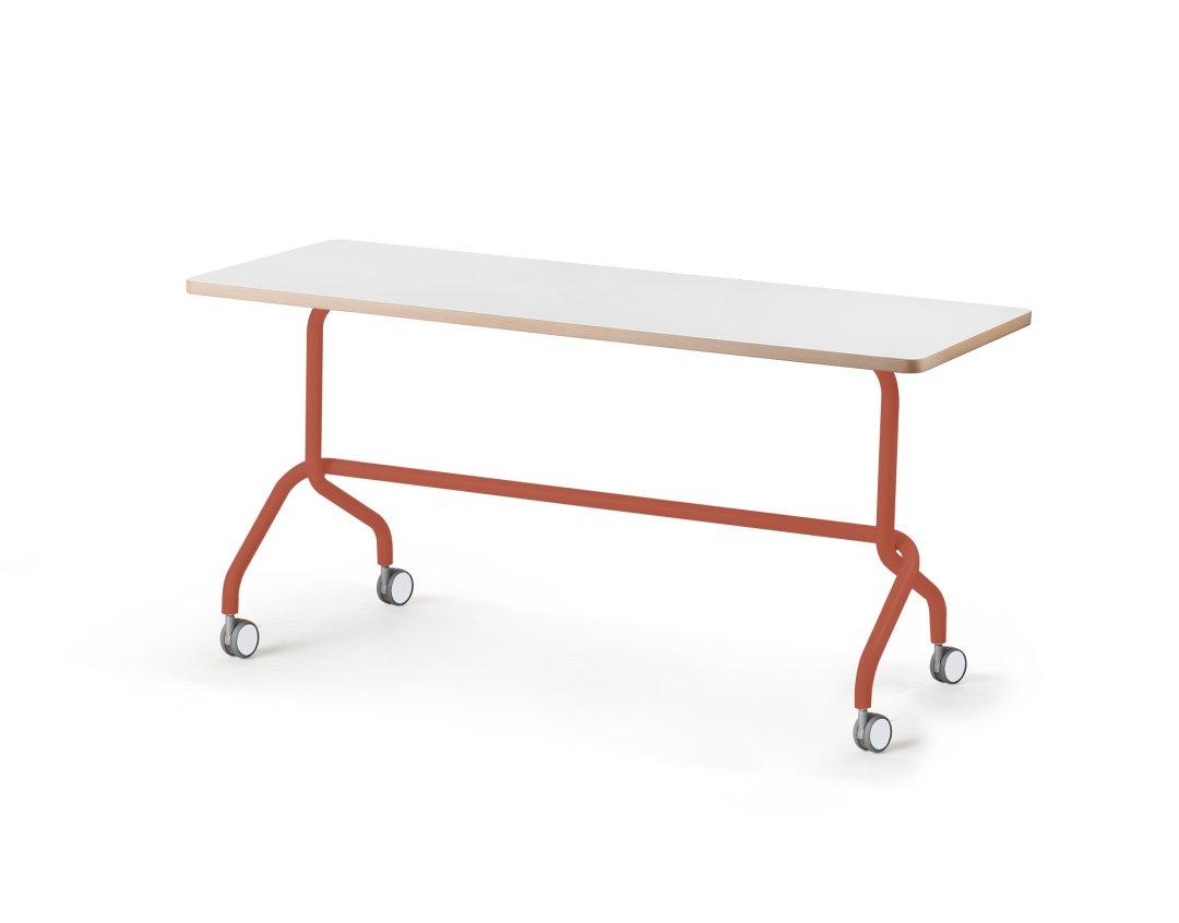 fold table double workspaces casters