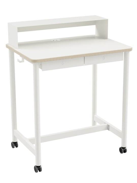 FLEX HIGH Work mit zweiter Arbeitsebene, Taschenhaken, Elektrifizierung, Metall-Schubladen, Kabelhaken FLÖTOTTO - FLEX HIGH Work