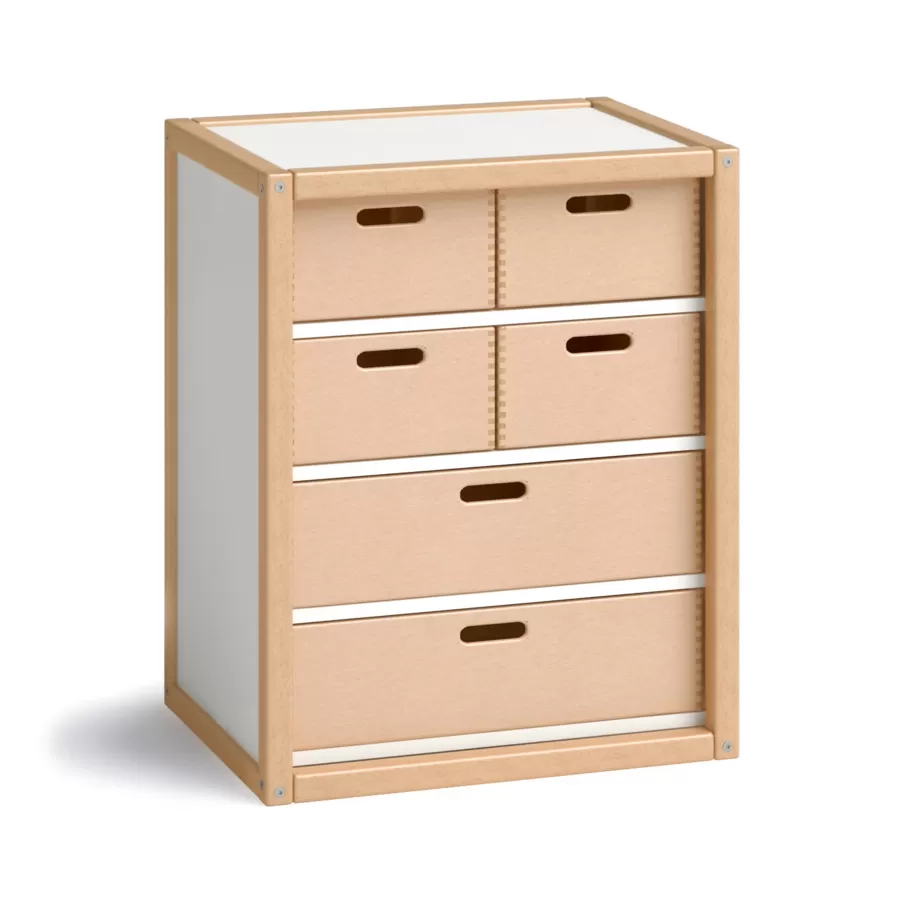 Container mit 6 Schubkästen in Profilfarbe FLÖTOTTO - 8426 Container mit Schubkästen H74 B60