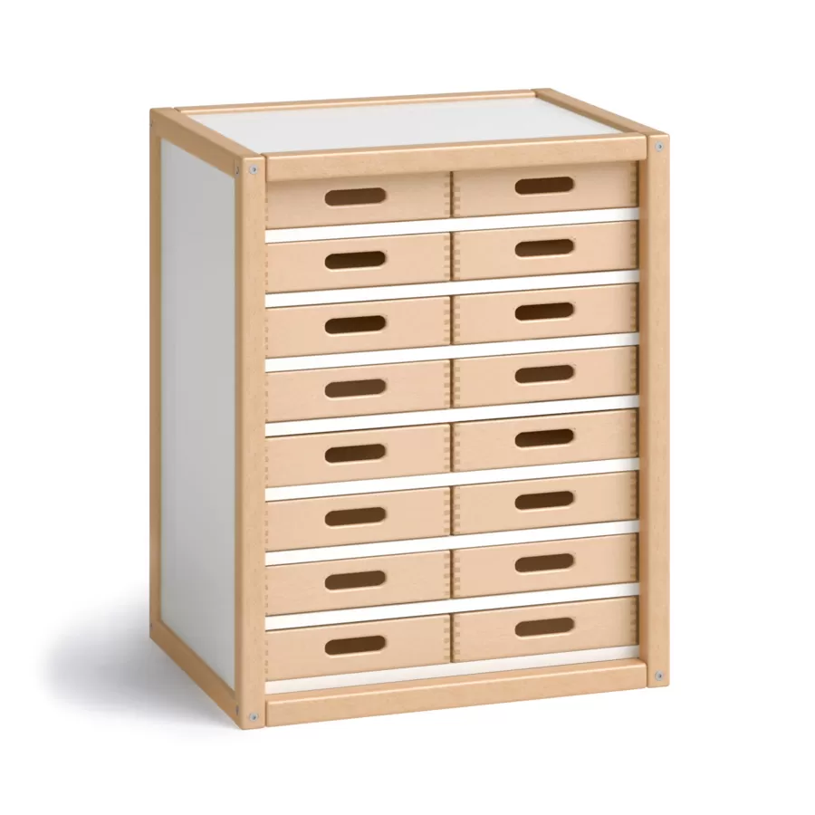 Container mit 16 Schubkästen in Profilfarben FLÖTOTTO - 8426 Container mit Schubkästen H74 B60