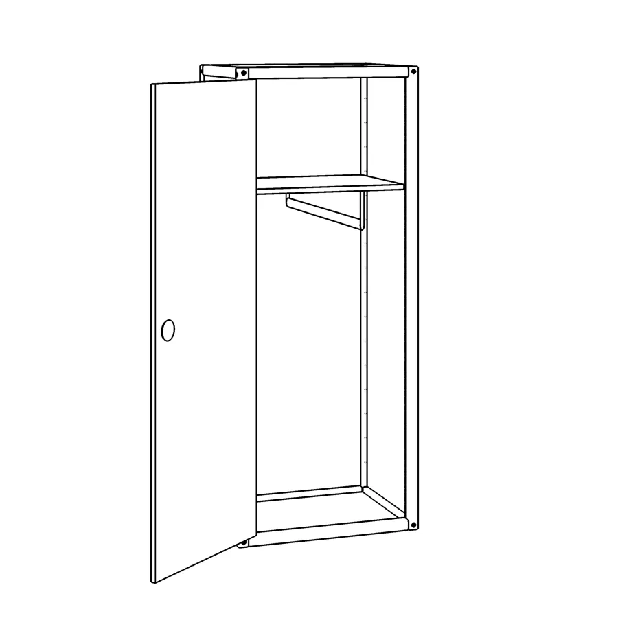 Container mit Tür und Garderobenstange, H148 B60 T45/60  FLÖTOTTO - 8441 Container mit Tür