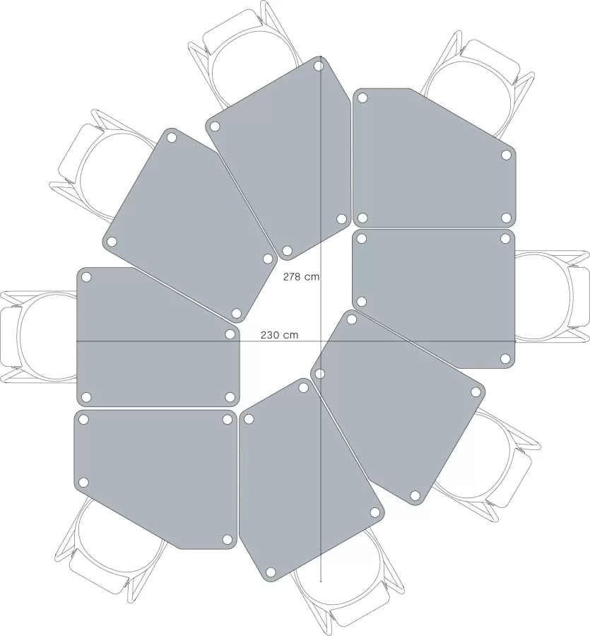 FLÖTOTTO - FLEX TABLE Fünfecktisch