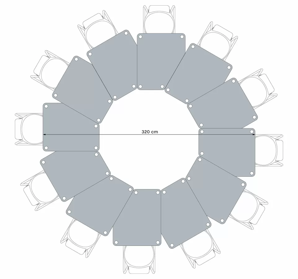 FLÖTOTTO - FLEX TABLE Fünfecktisch