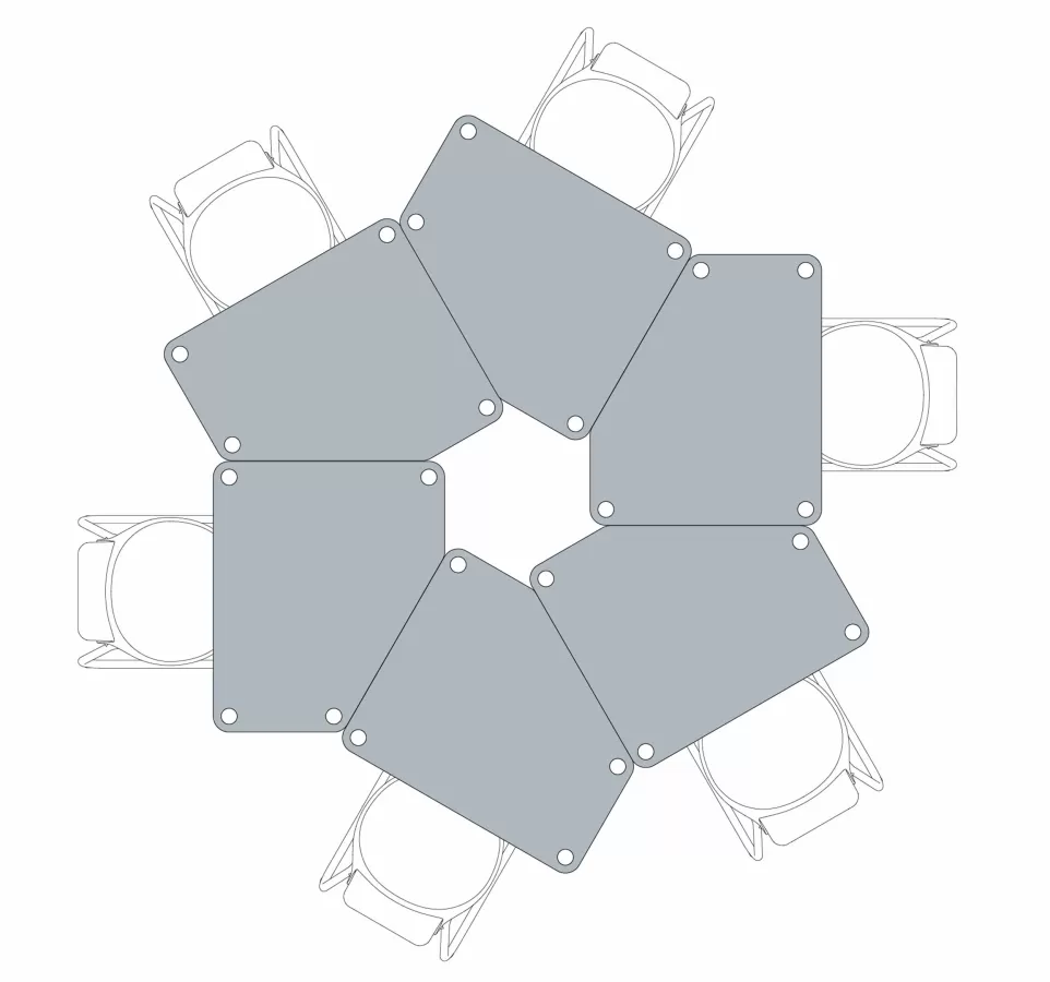 FLÖTOTTO - FLEX TABLE Fünfecktisch