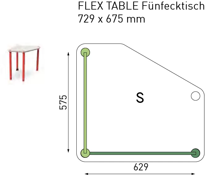 FLÖTOTTO - FLEX TABLE Fünfecktisch