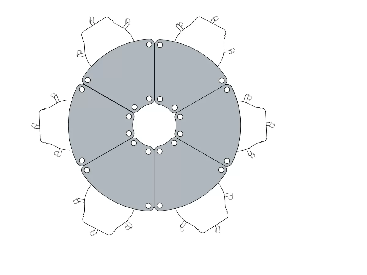 FLEX TABLE Segmenttisch 160 Aufstellung FLÖTOTTO - FLEX TABLE Segment 300