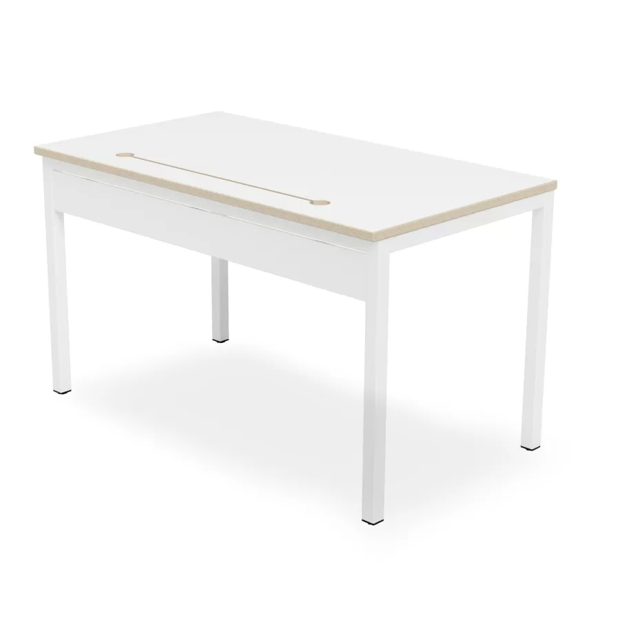 FRAME TABLE Učitelský stůl s vývodem pro kabely, kabelovým kanálem a krytem, FLÖTOTTO - FRAME TABLE