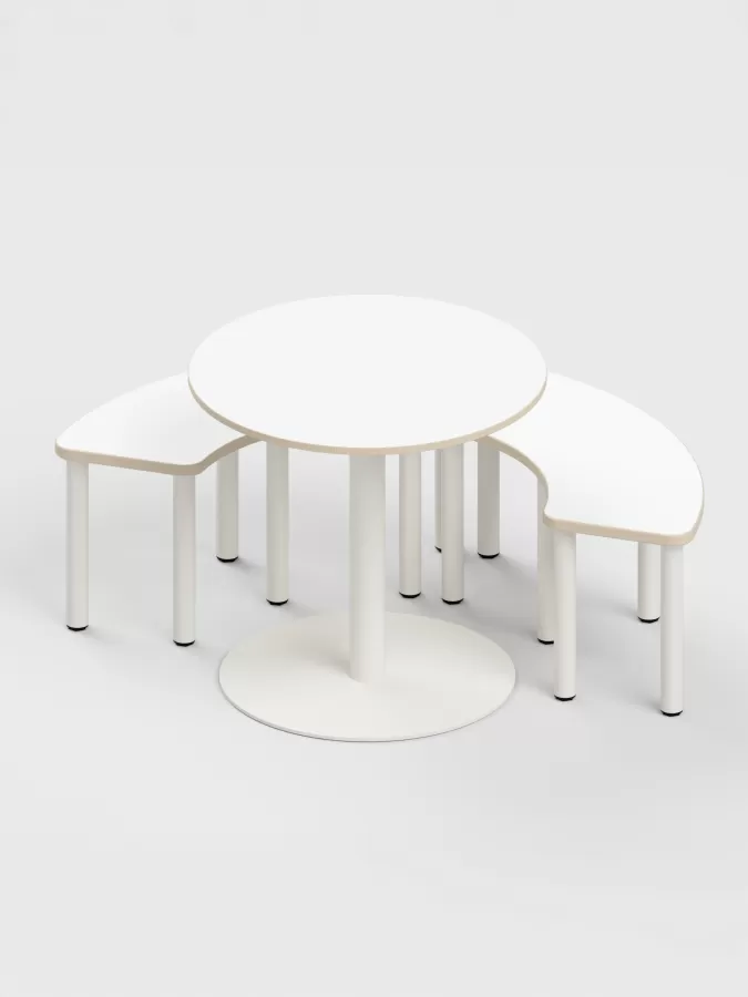 FLEX BENCH Segment 150 mit FIX TABLE Ø80 FLÖTOTTO - FLEX BENCH Segment 150