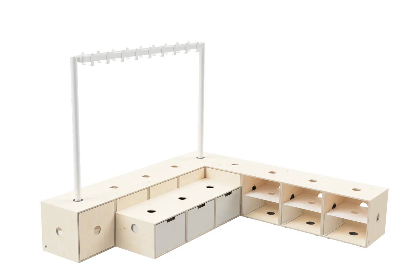 Varianta umístění 1 FLÖTOTTO - ACTIVE Garderobe