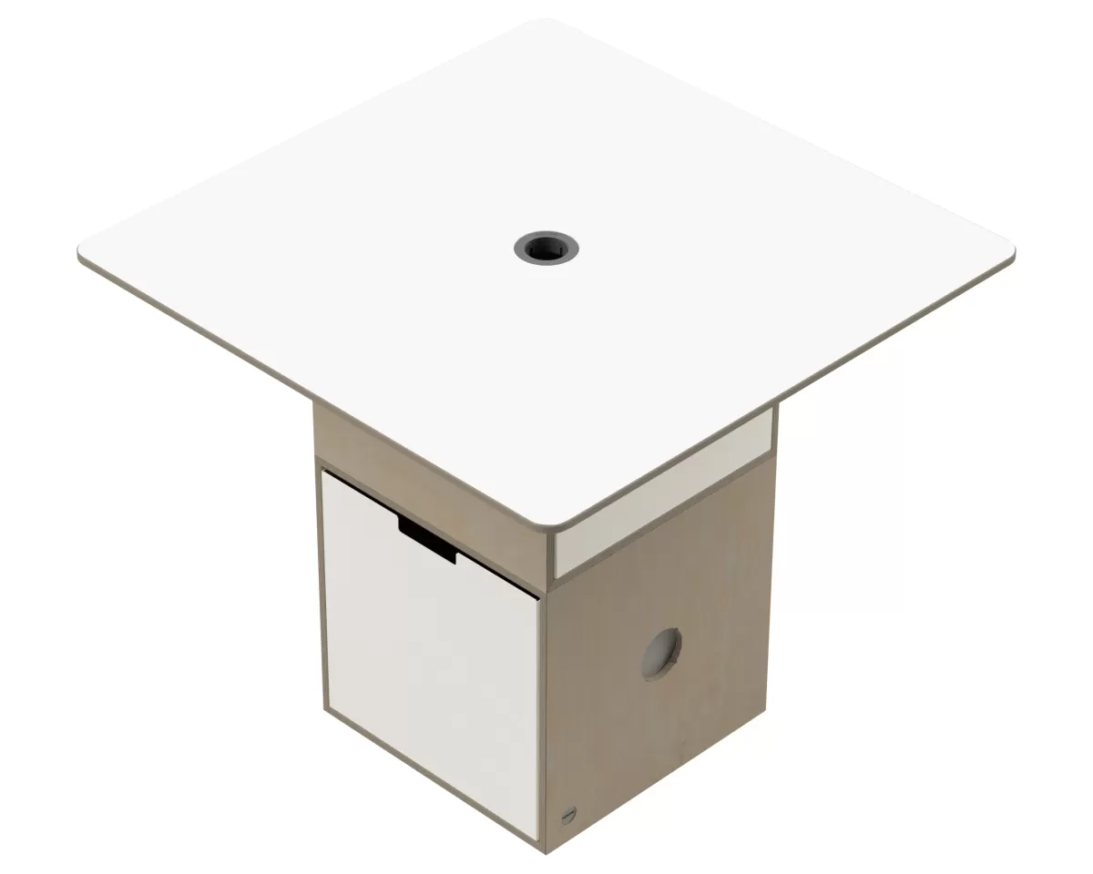 FLÖTOTTO - ACTIVE Tischplatte Quadrat 80x80 - Whiteboard-Oberfläche