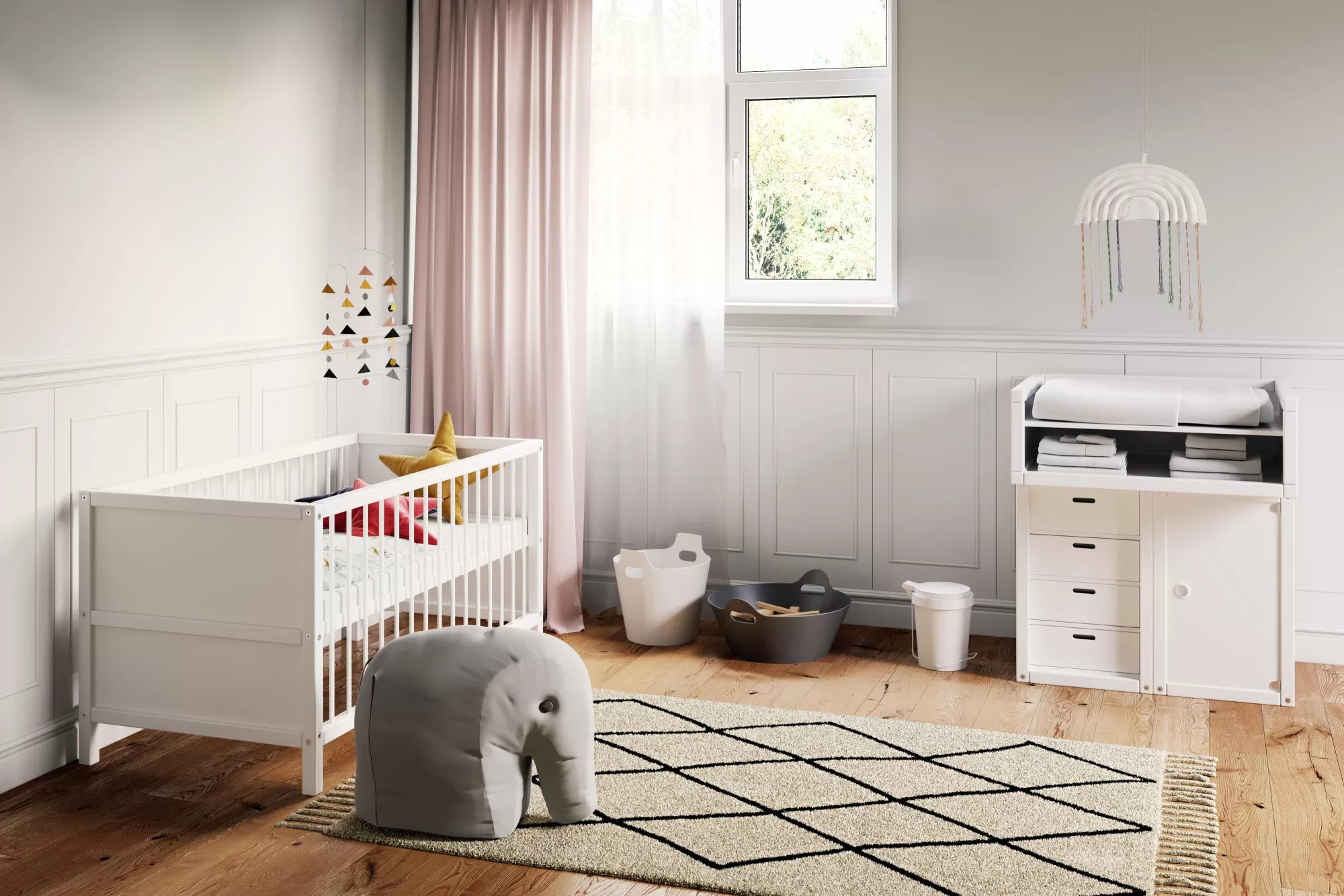 FLÖTOTTO - 8480 Wickelkommode mit Tür und Schubkästen